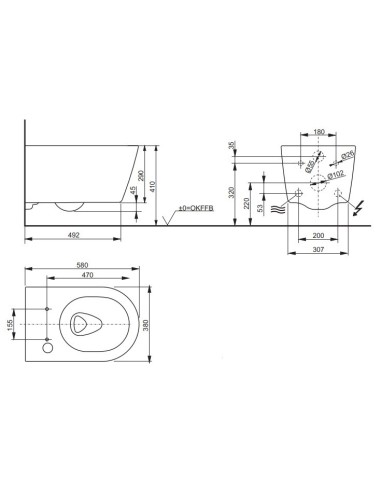 Pack: Cuvette susp. RP + Abattant...