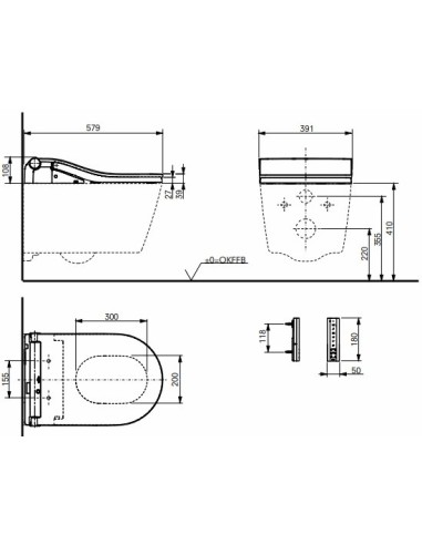 Pack: Cuvette susp. RP + Abattant...